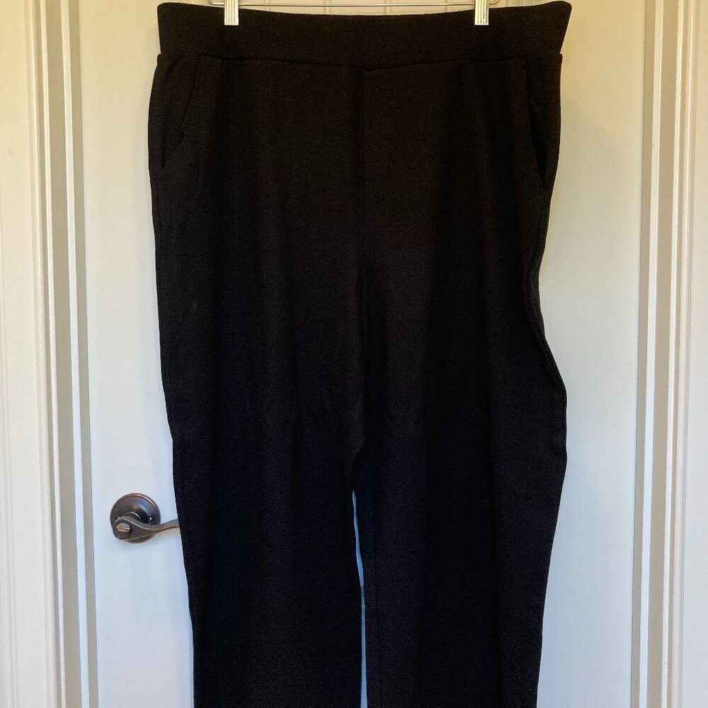 Talbots Plus 2X Black Wide-Leg Pull-On Pants – Rayon Blend